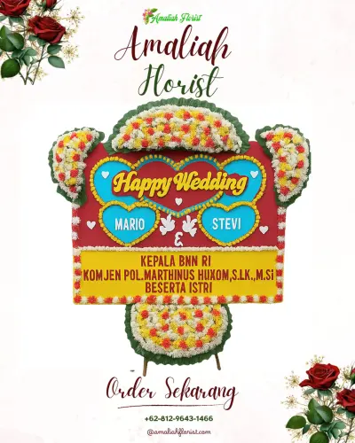 Karangan Papan Bunga Pernikahan di Mangunreja